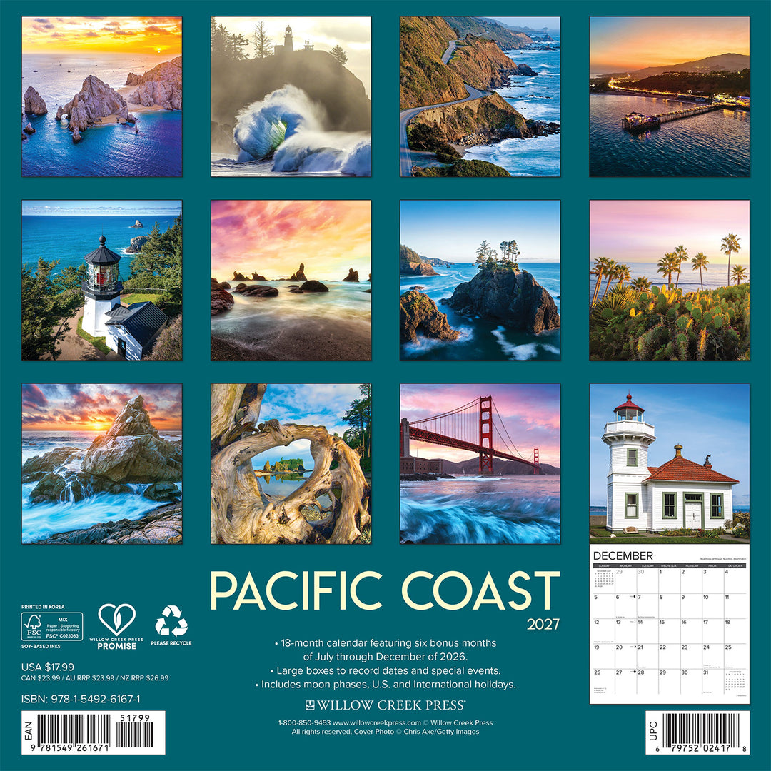 2027 Pacific Coast Wall Calendar