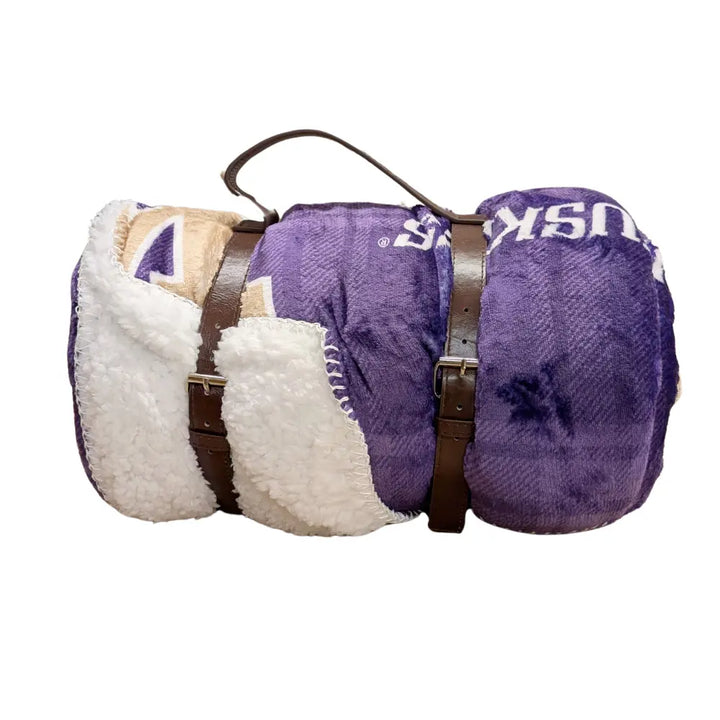Northwest Purple W Huskies Athletic Warmth Cloud Touch Sherpa Blanket 60" x 70"