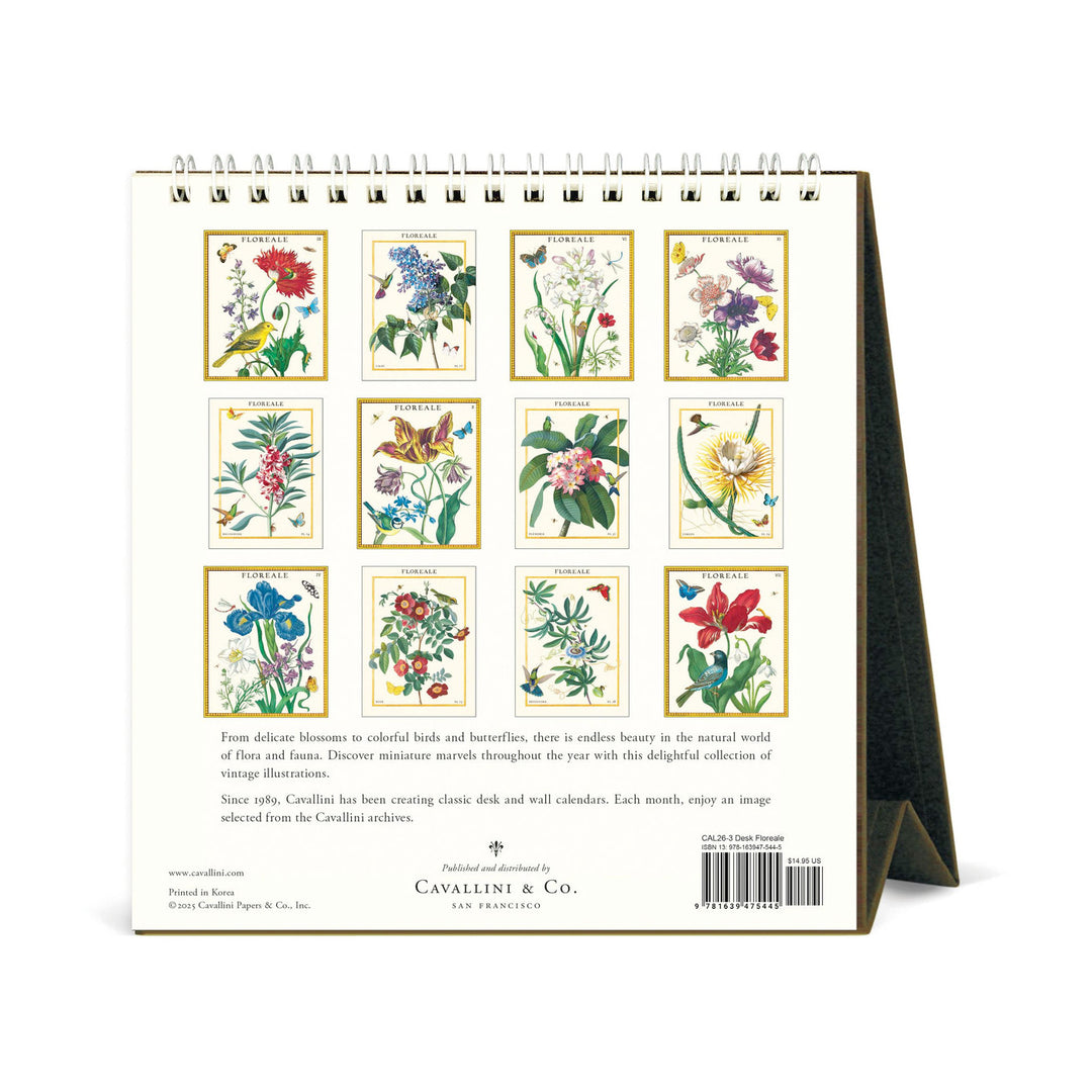 Cavallini Floreale 2026 Desk Calendar