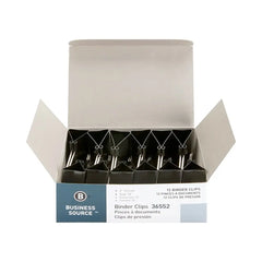 Photo of Business Source Black Binder Clips 12 Count.