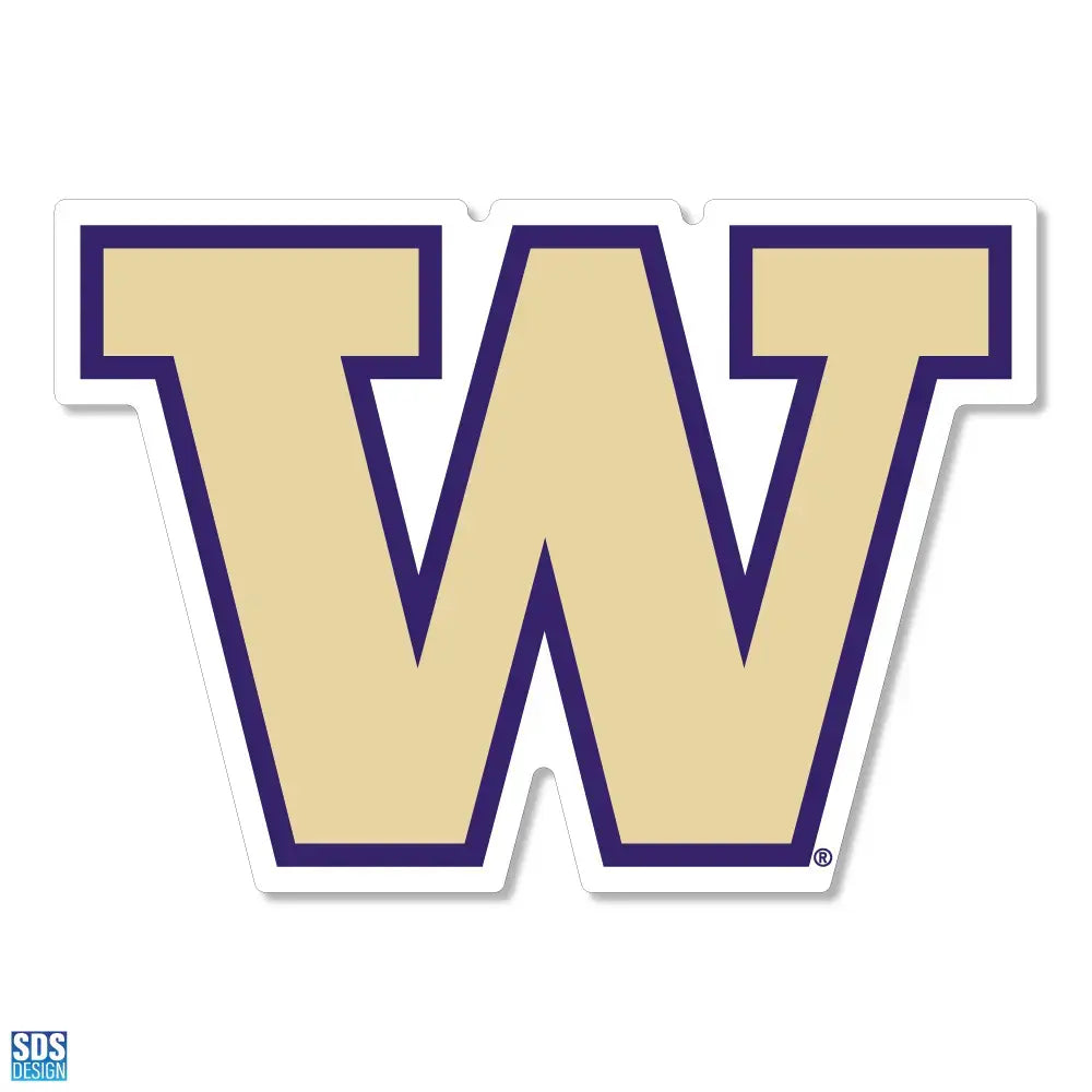 SDS W Gold Fill Purple Outline Vinyl Decal 6"