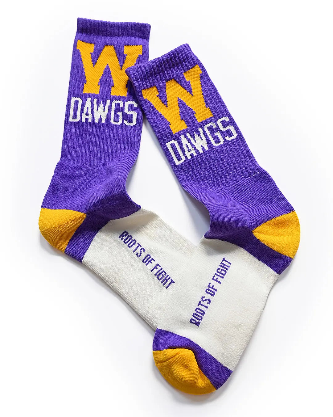 ROF Purple W Dawgs Athletic Dept Socks