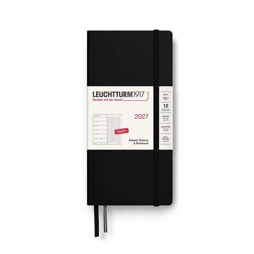 Leuchtturm 2027 Weekly Wallet Planner Notebook Black
