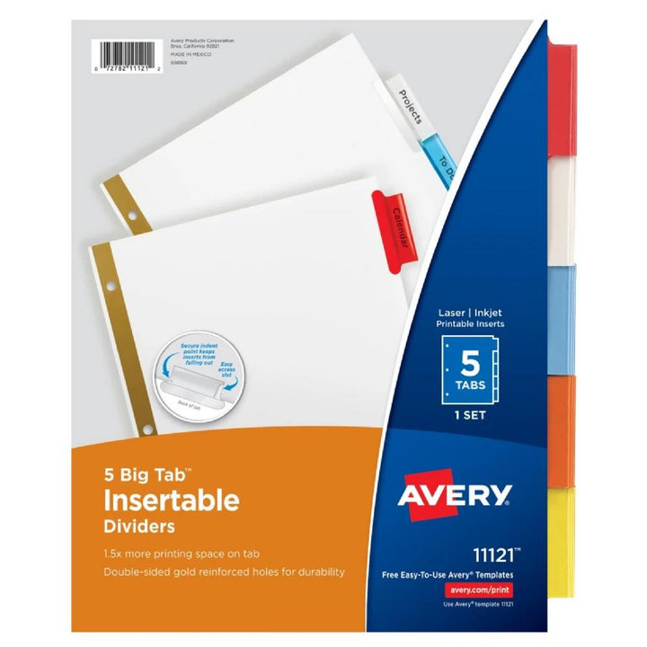 Avery Multicolor Big Tab 5 Tab Binder Dividers