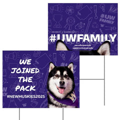 UW Family New Huskies Double-Sided Yard Sign 18" x 24"