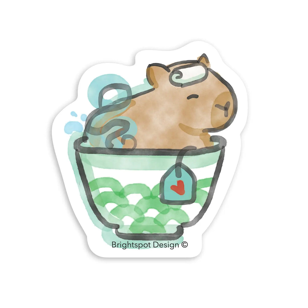 Brightspot Design Capybara Teacup Sticker