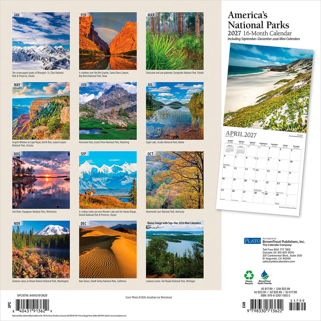 2027 America's National Parks Wall Calendar