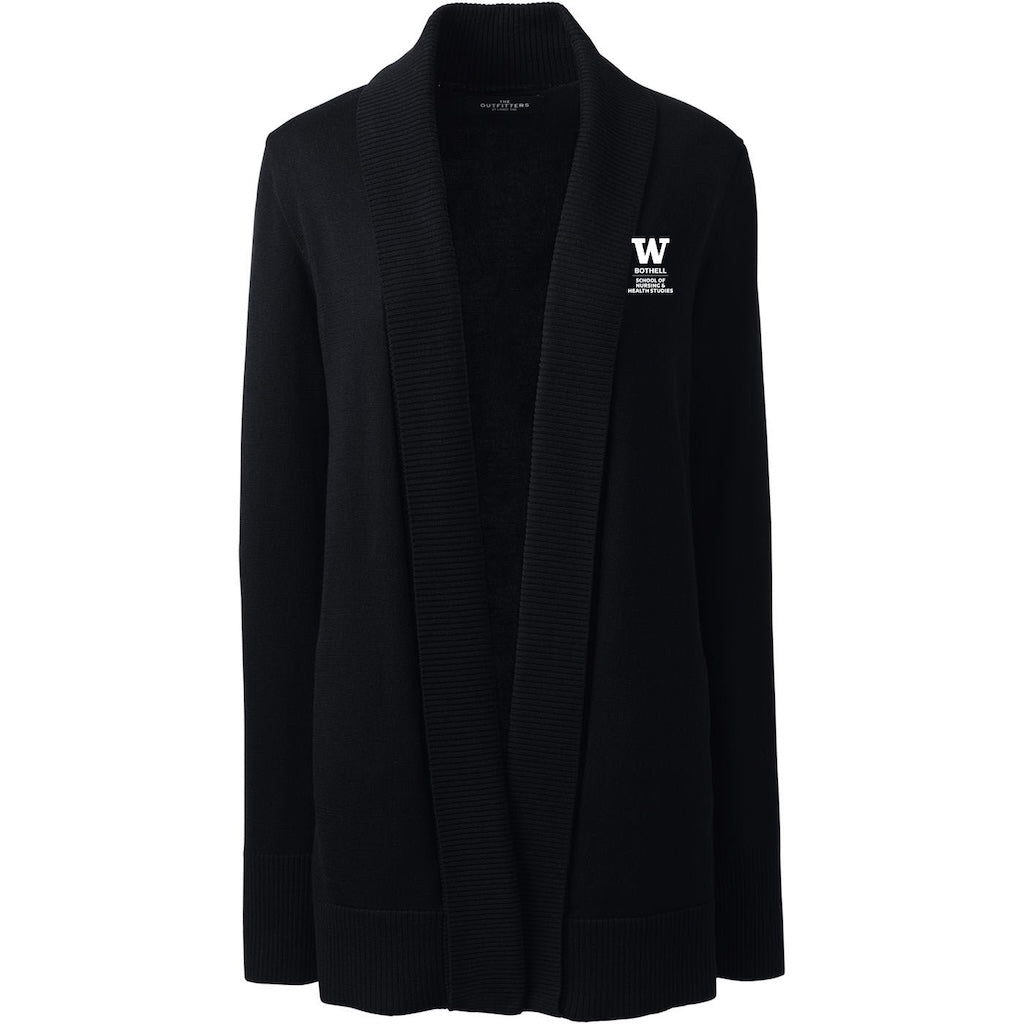 Lands' End Women's UW Bothell Nursing & Health Studies Cotton Modal Shawl Collar Cardigan Sweater