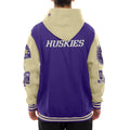 New Era Men's Washington Huskies Multi Patch Hooded Fleece Letterman Jacket Back thumbnail