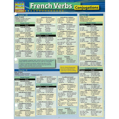 Photo of French Verbs Conjugations Bar Chart.