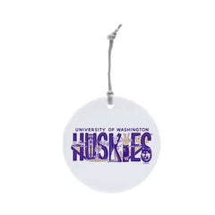 Neil Regina U of WA Huskies Ceramic Circle Ornament