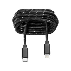 Photo of OnHand Black Nylon Charge & Sync USB-C to Lightning 5ft Cable.