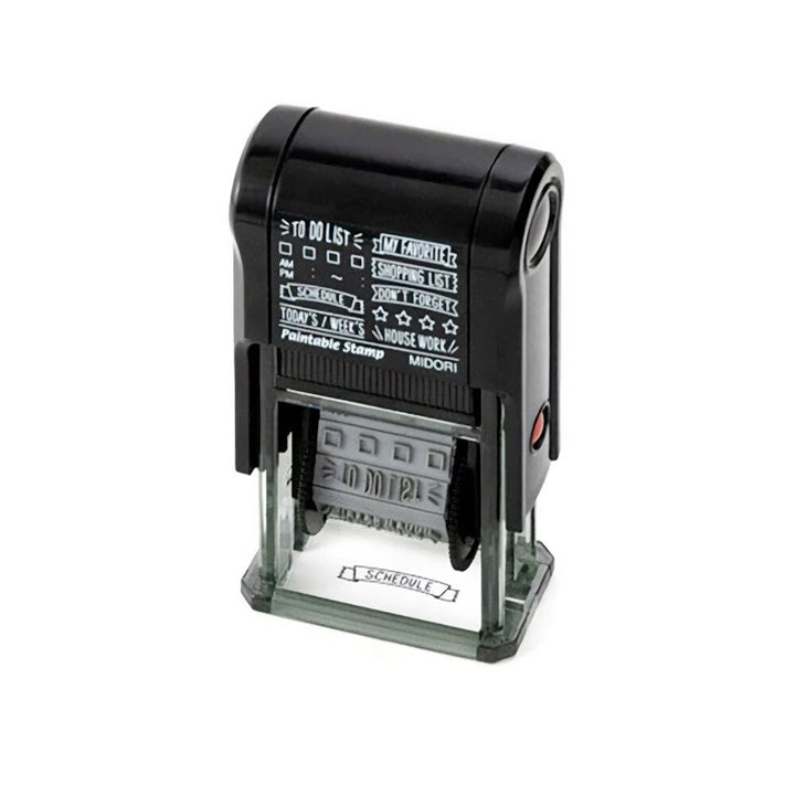 Midori Paintable Revolving List Rubber Stamp