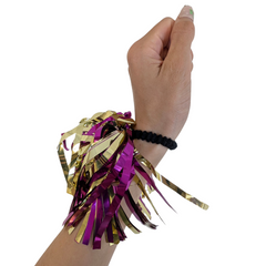 Jardine Purple Gold Hair Wrist Pom Pom