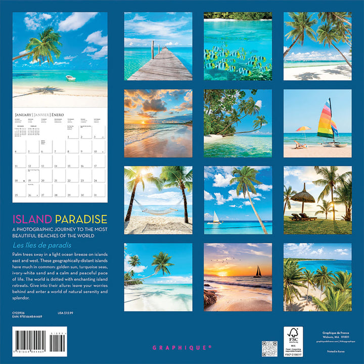 Graphique De France 12" x 12" Island Paradise Wall Calendar