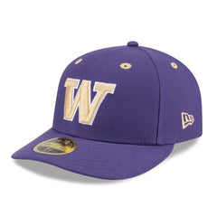 Photo of New Era Purple Washington Huskies SS26 Low Profile 59Fifty Fitted Hat Front- Side.