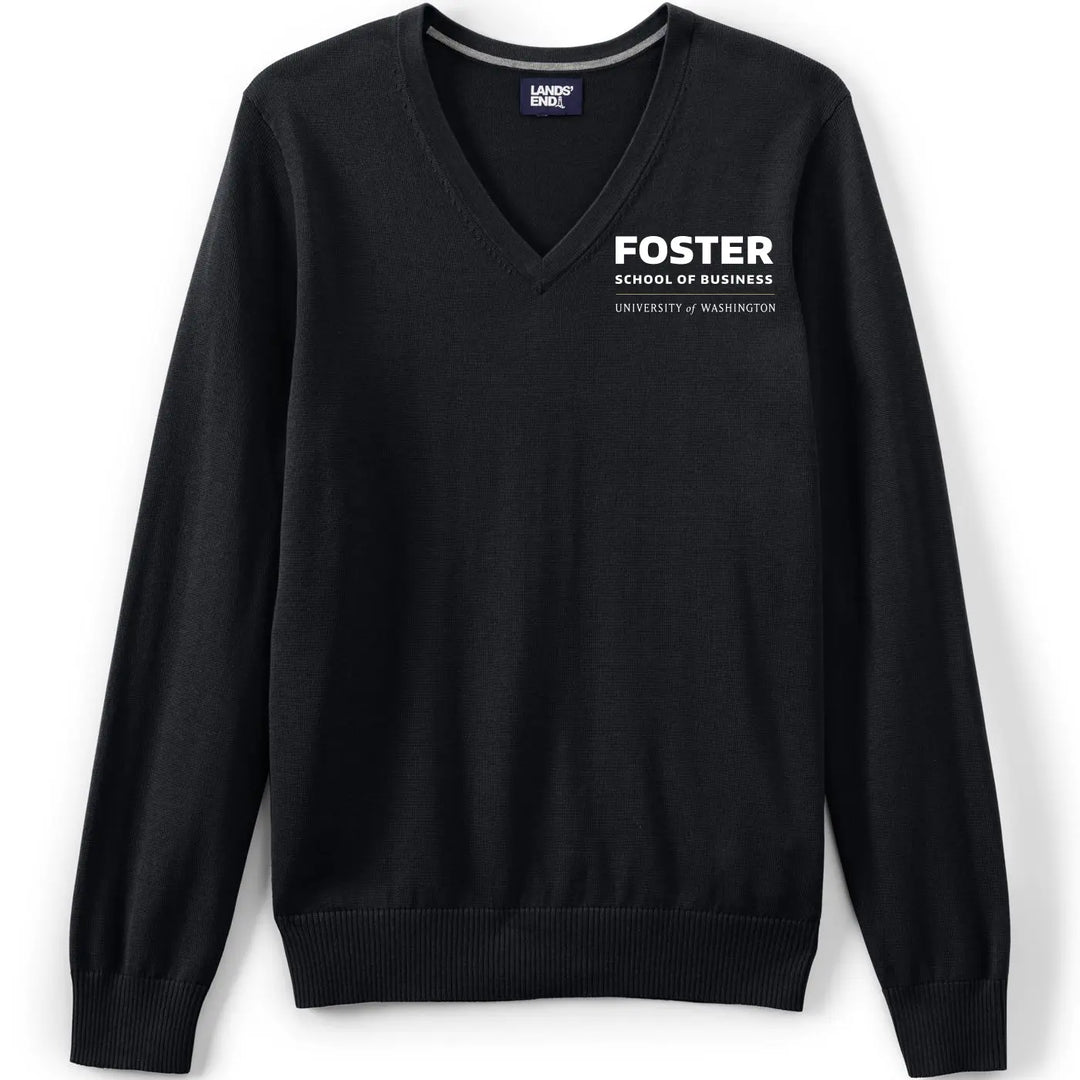 Lands' End Unisex UW Foster School of Business Cotton Modal V-neck Pullover Sweater