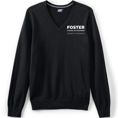 Lands' End Unisex UW Foster School of Business Cotton Modal V-neck Pullover Sweater Hover