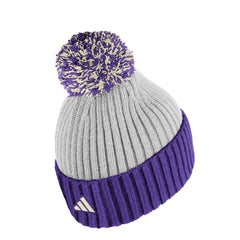 adidas Unisex Purple Gray FW25 Rib Pom Beanie