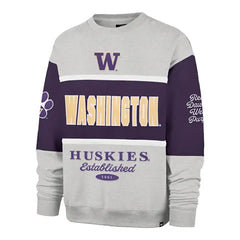 Photo of 47 Brand Men's Washington Huskies Blockfield Maximalist Crewneck.