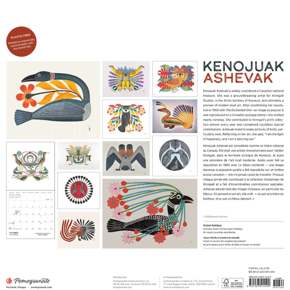 Kenojuak Ashevak 2027 Wall Calendar