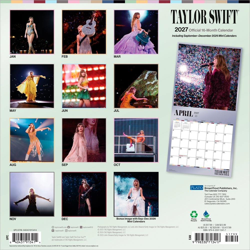 2027 Taylor Swift Licensed Wall Calendar