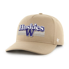 Photo of 47 Brand Khaki Huskies W Script Fade Hitch Snapback Hat Front.