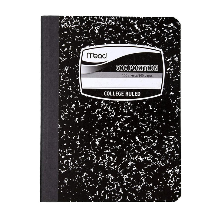 Mead Black Marble College Ruled Composition Notebook