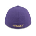 New Era Purple Washington Huskies 39Thirty ASSIST Silicone Logo Stretch Fit Hat Back thumbnail