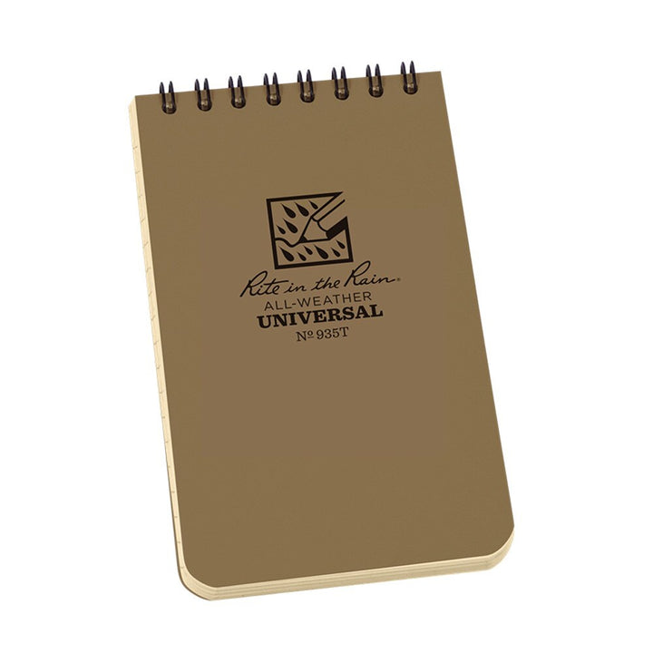 Rite in the Rain Tan 3"x5" Top Spiral Memo Notebook 50ct