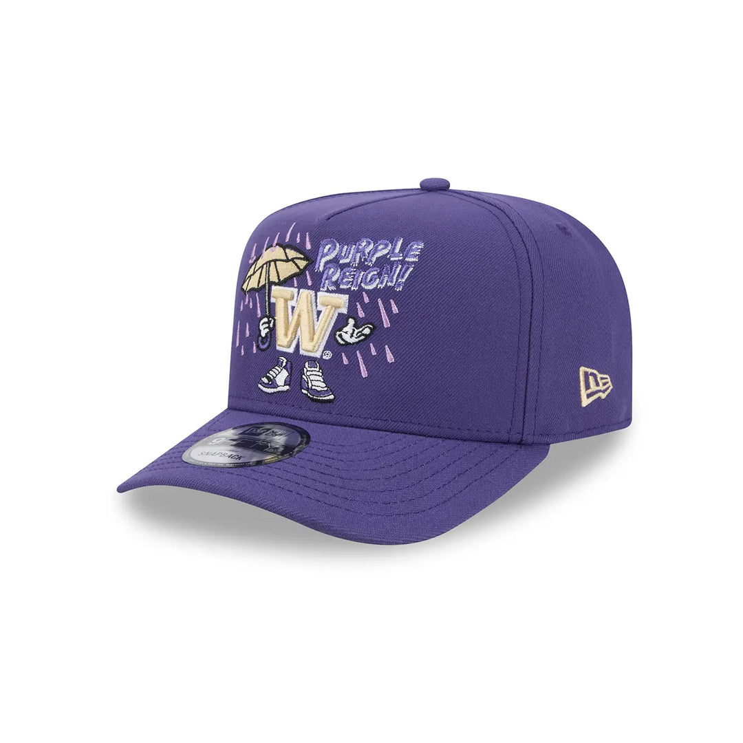 New Era Purple Washington Huskies 9Fifty A-Frame Cartoon Logo Snapback Hat