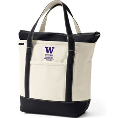 Lands' End Natural Canvas UW Bothell School of Educational Studies Zip Top Tote Bag Hover