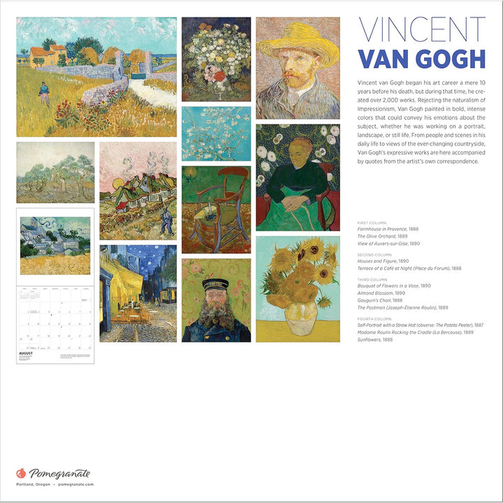 Vincent van Gogh 2026 Wall Calendar