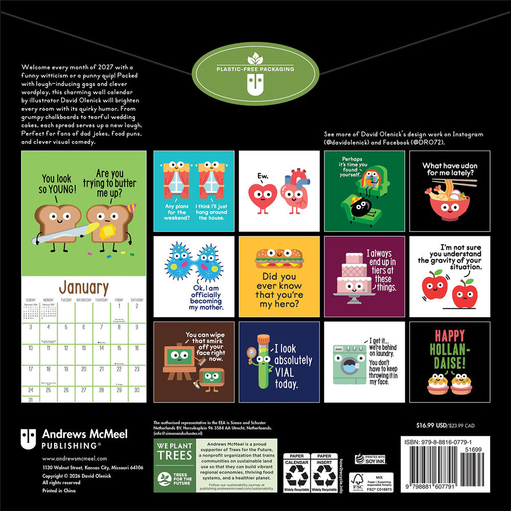 The Art of David Olenick 2027 Wall Calendar