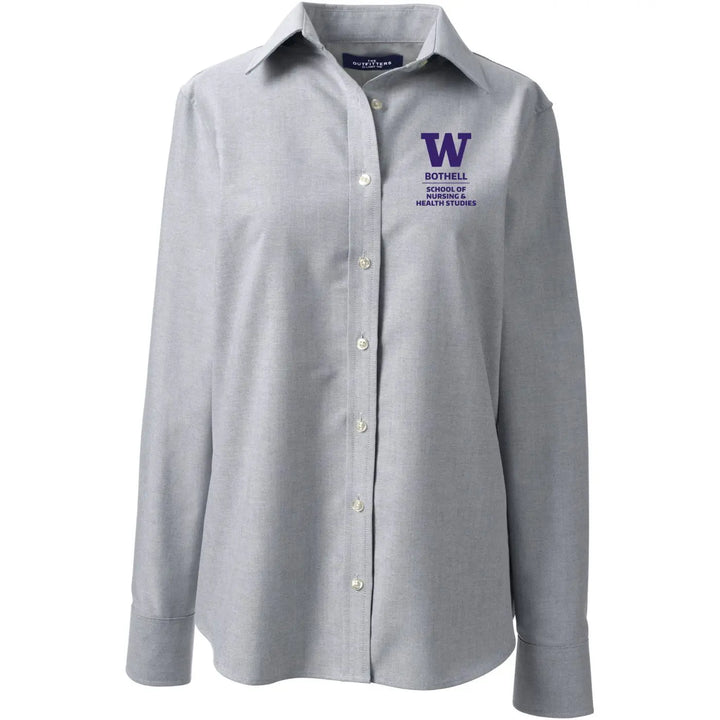Lands' End Women's UW Bothell Nursing & Health Studies Long Sleeve Oxford Shirt