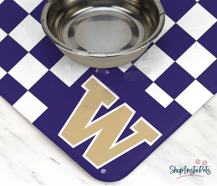 ShopInstaPets Purple W Checkerboard Pet Placemat