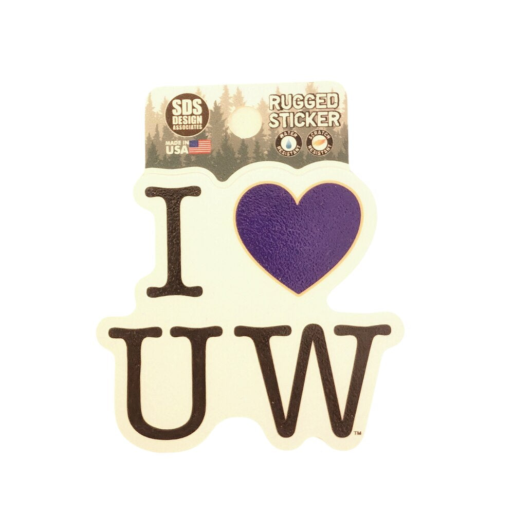 SDS I Heart UW Rugged Sticker 3.5"