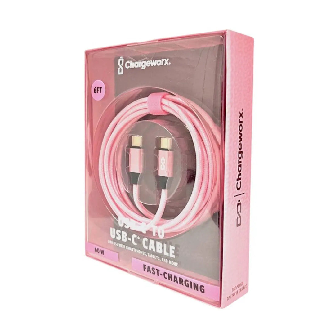 Chargeworx Nylon Tuff PD60 USB-C Cable 6ft