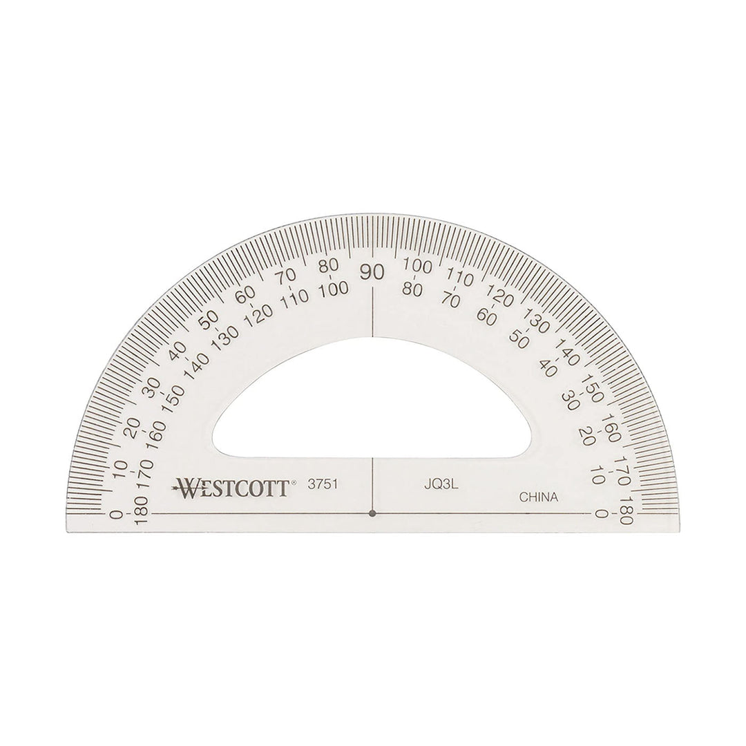 Westcott 3 1/2" Semi-Circle Plastic Protractor