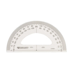 Westcott 3 1/2" Semi-Circle Plastic Protractor
