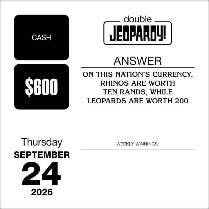 JEOPARDY! 2026 Day-to-Day Calendar
