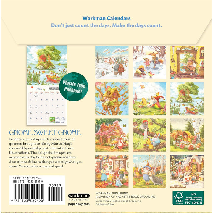 Gnome Life Mini Wall Calendar 2026