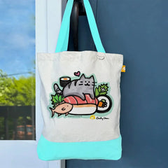 Photo of Brightspot Design Cat Sushi Tote Bag.