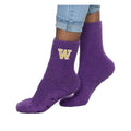 Zoozatz Purple Fuzzy Crew Slipper Socks thumbnail