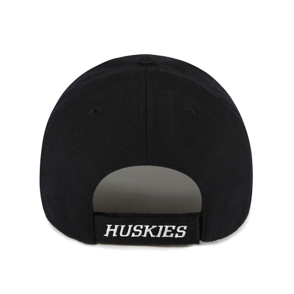 47 Brand Black on Black W Huskies MVP Structured Adjustable Hat