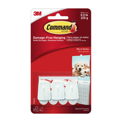 Command White 0.5lb Capacity Micro Hooks 6 Pack
