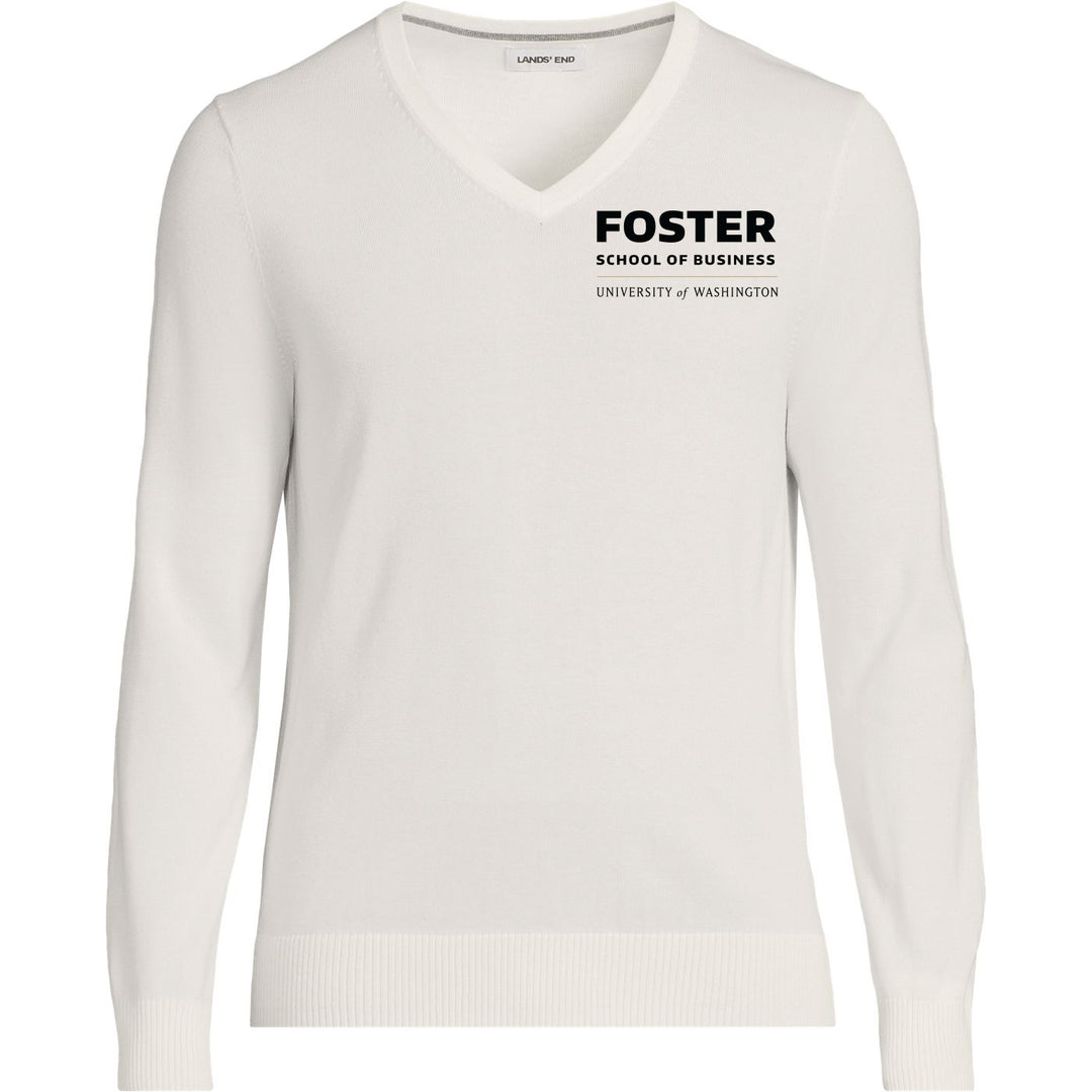 Lands' End Unisex UW Foster School of Business Cotton Modal V-neck Pullover Sweater