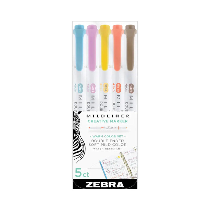 Zebra Mildliner Warm Colors Highlighter Set 5 pc.