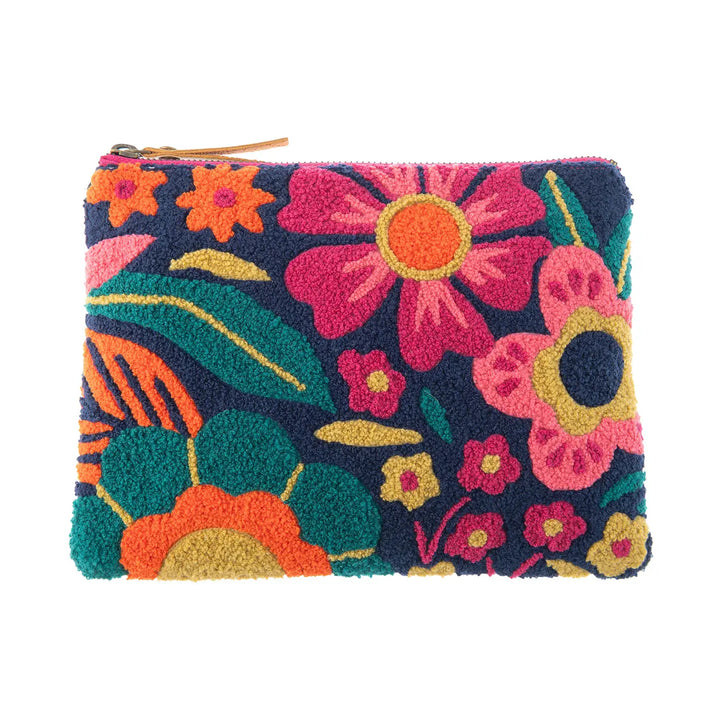 Karma Retro Floral Embroidered Carry All Pouch