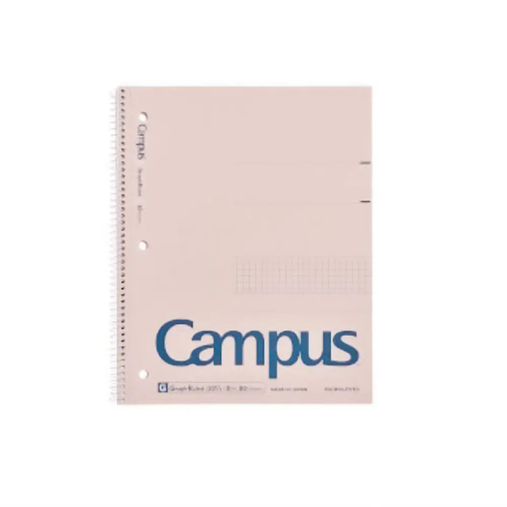 Kokuyo Campus 8" x 10.5" Grid Spiral Notebook 80ct#color_light-pink